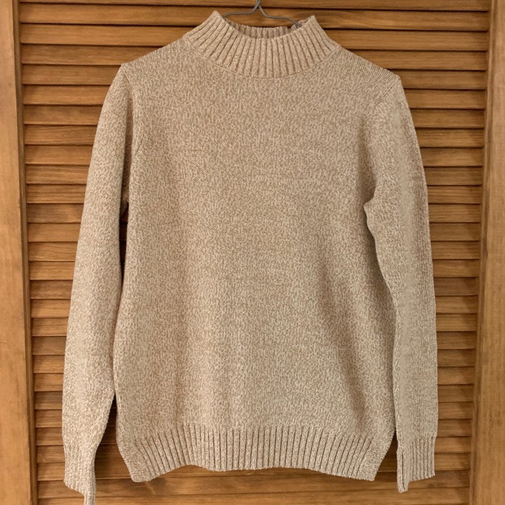 Herringbone Stitched Mock Neck Sweater - Medium